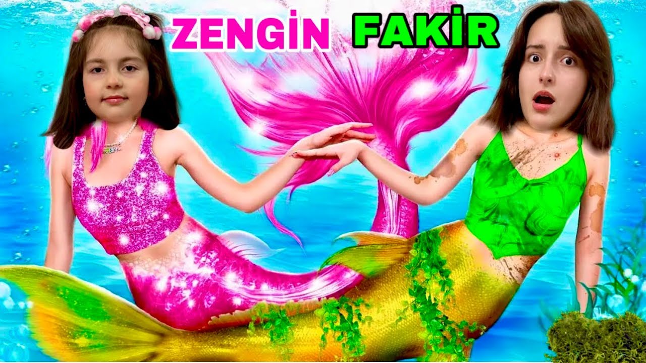 ZENGİN VS FAKİR DENİZ KIZI MERMAİD‼️PRENSES HİRANUR ZEYNEP 