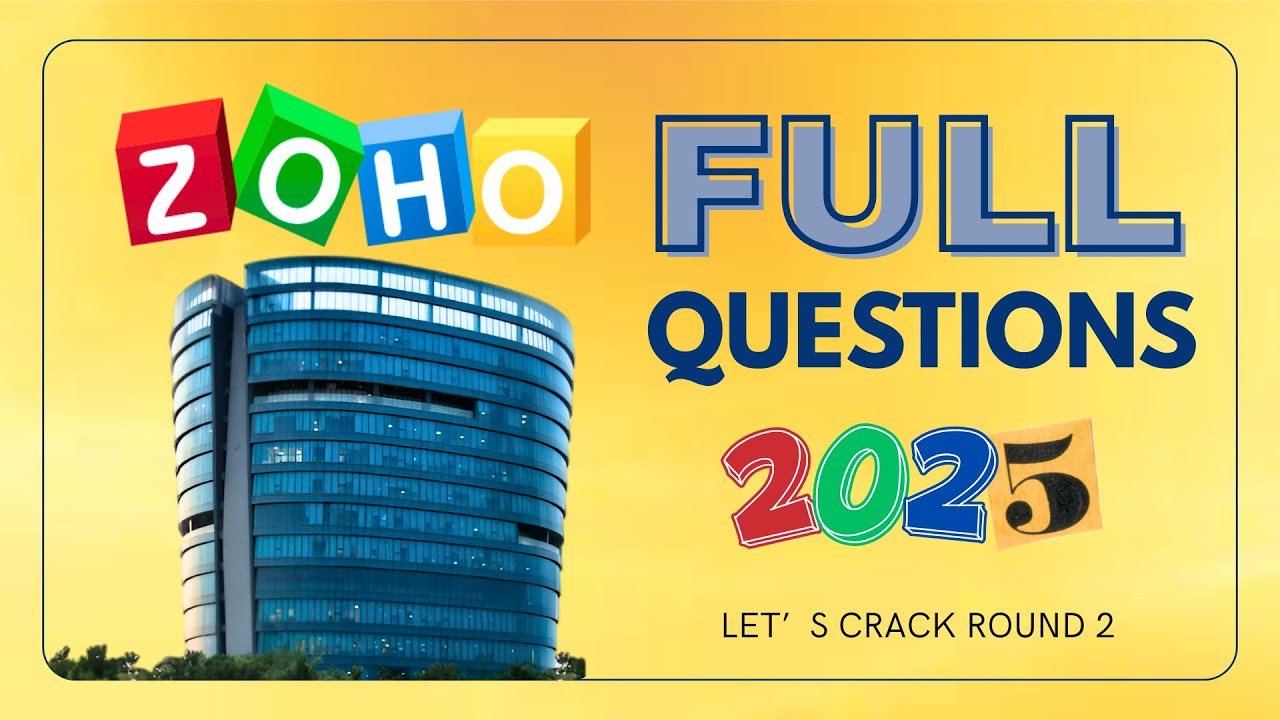 Zoho Round 2 | Full Question Solved | Must Watch before attending | 2025 | code it