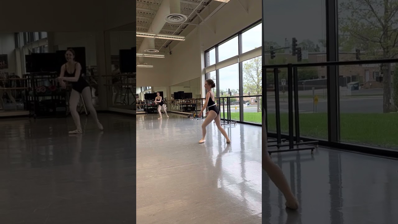 Fourteen year old ballerina dances with grace