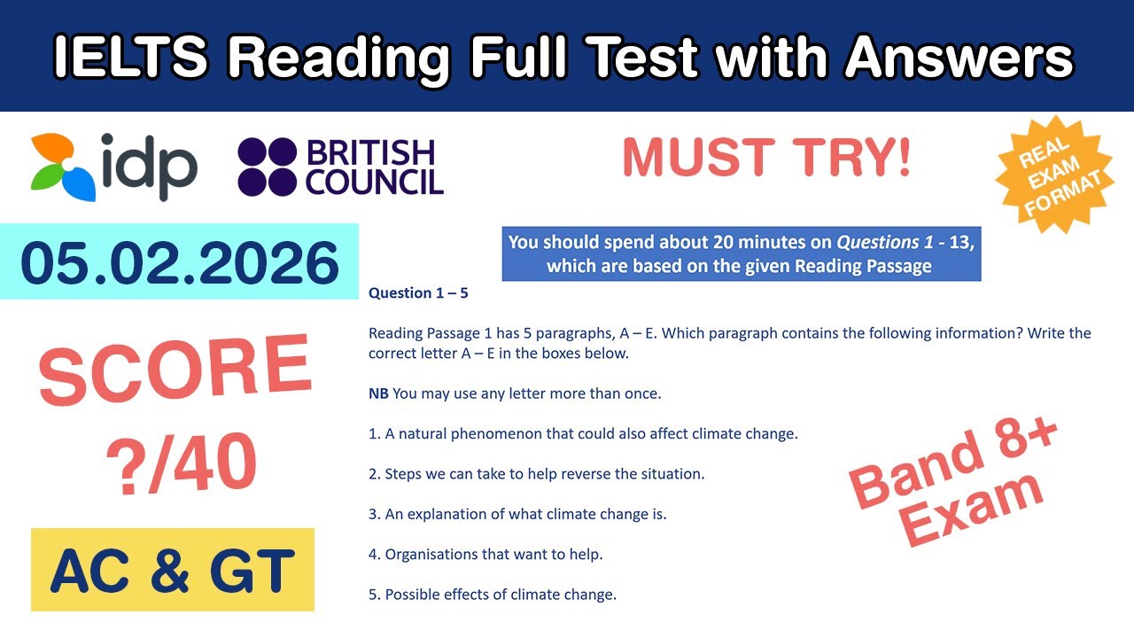 IELTS Reading Practice Test with Answers 05.02.2026 - Test #149