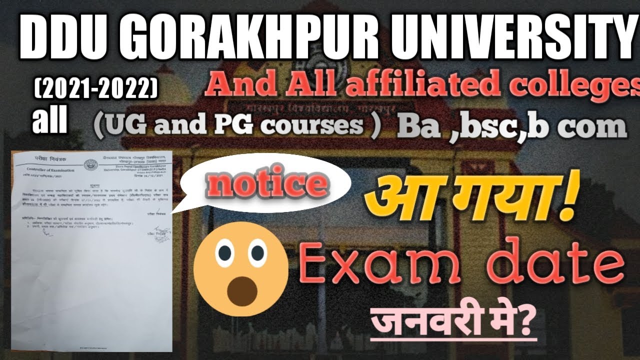 Ddu semester exam date2021-2022, ddu latest update/news ba ,bsc b,com all affiliated colleges gkp