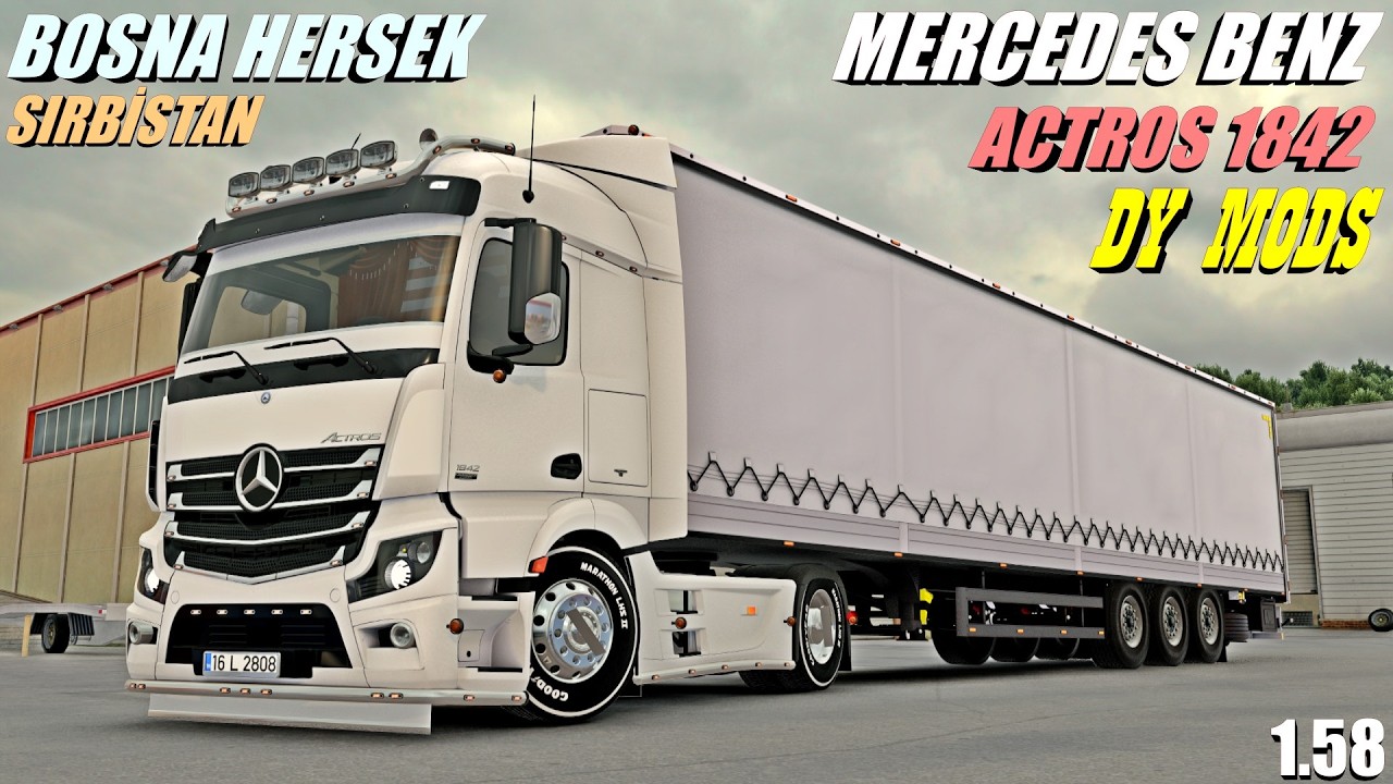 YENİ MERCEDES BENZ ACTROS 1842 İLE BOSNA HERSEK TEN SIRBİSTANA ŞİRKETE DEMİR TAŞIYORUZ 1.58