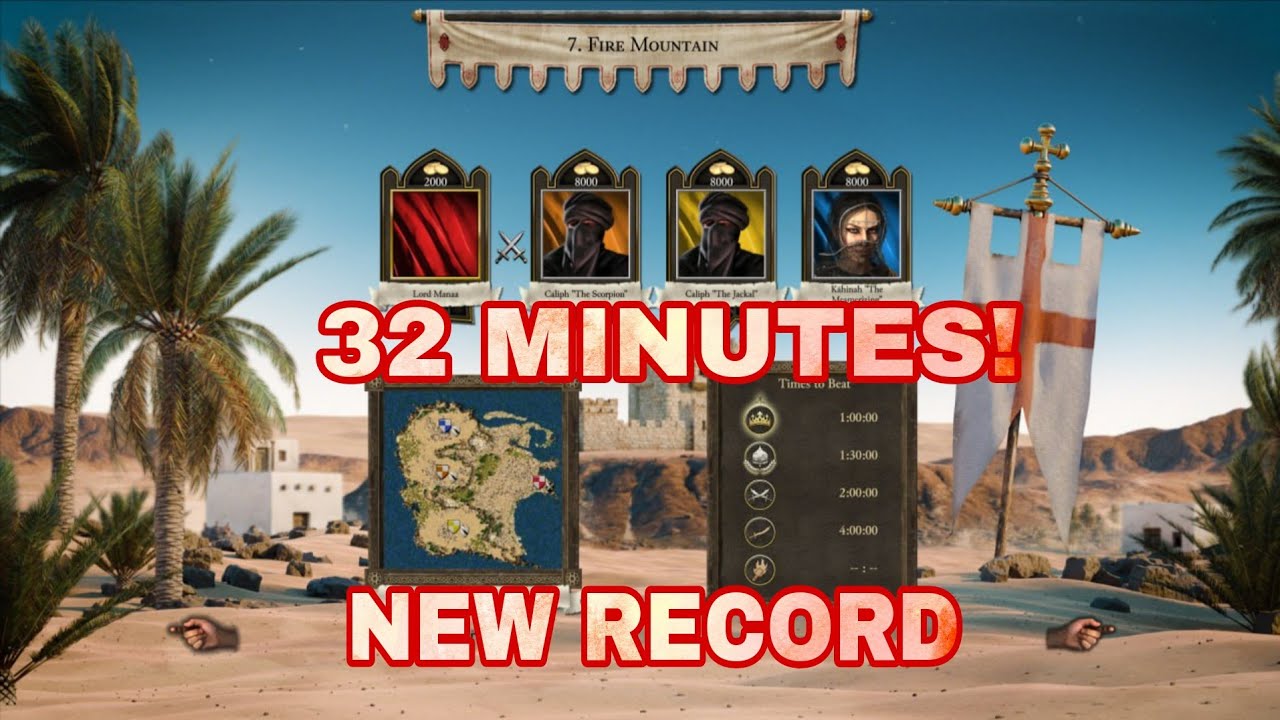 Fire Mountain – Trail of the Falcon (Mission 7) Speedrun | Stronghold Crusader Definitive Edition