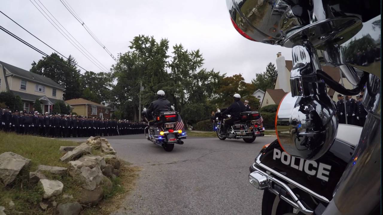 FDNY Assistant Chief Fahy funeral by Yonkers PD Motorcycle Unit