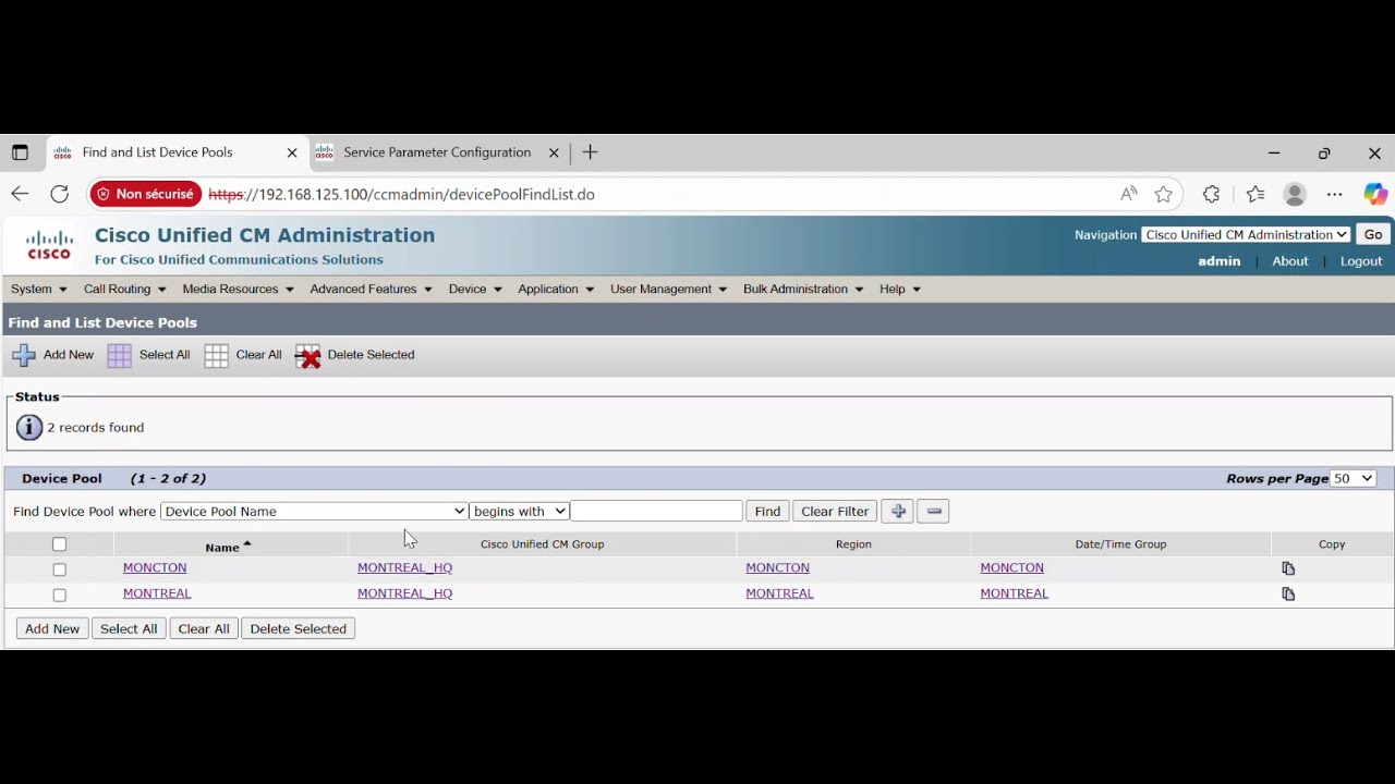 03 - Configuration du Device Pool