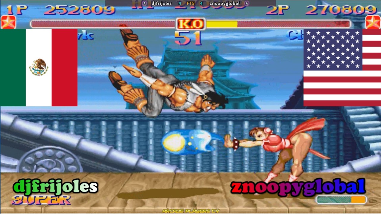 Super Street Fighter 2 Turbo ➤ djfrijoles (Mexico) vs znoopyglobal (Usa) スーパーストリートファイターII X