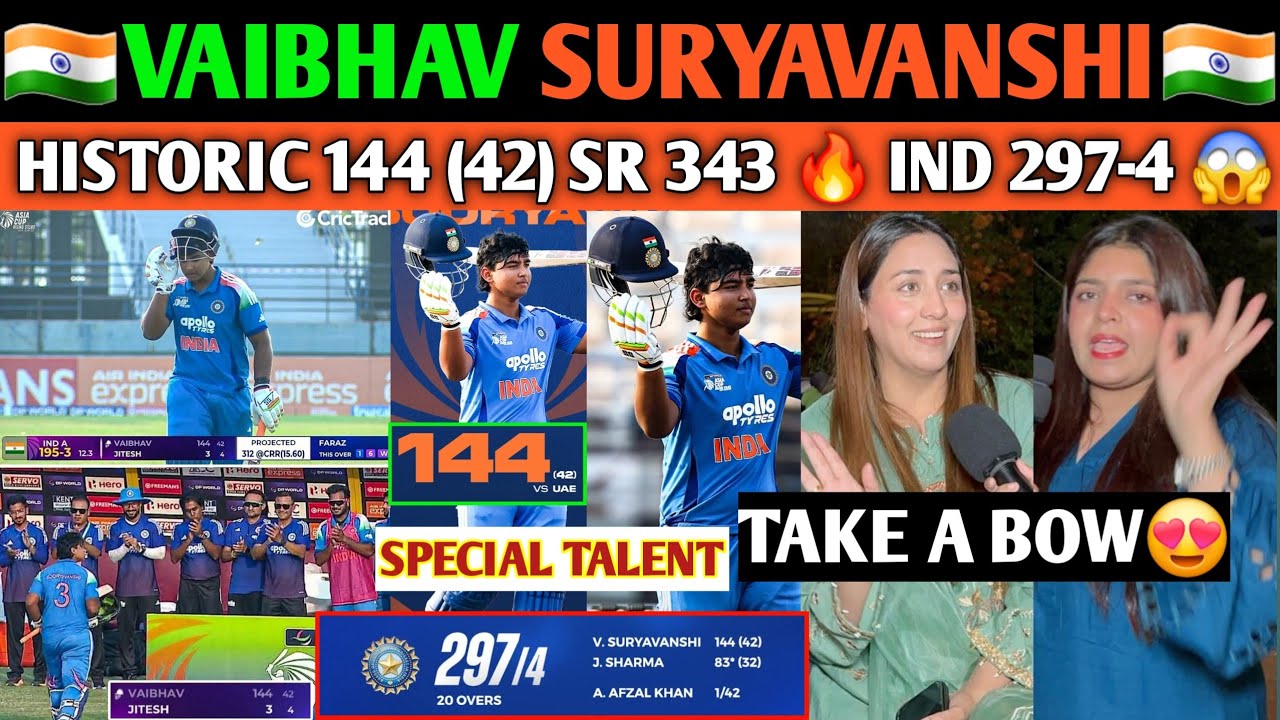 IND🇮🇳 297/4 VS UAE🇦🇪 149/7😱 | VAIBHAV SURYAVANSHI 144(42) JITESH 83(32) | unimaginable talent 🤩😱