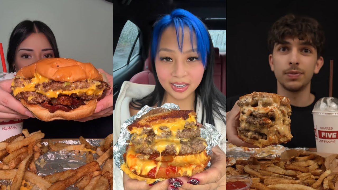 FIVE GUYS | TIKTOK Mukbang Compilation! 