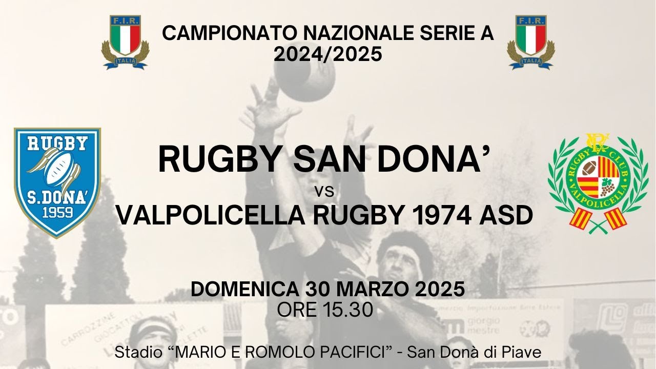RUGBY SAN DONA' vs VALPOLICELLA RUGBY 1974 ASD