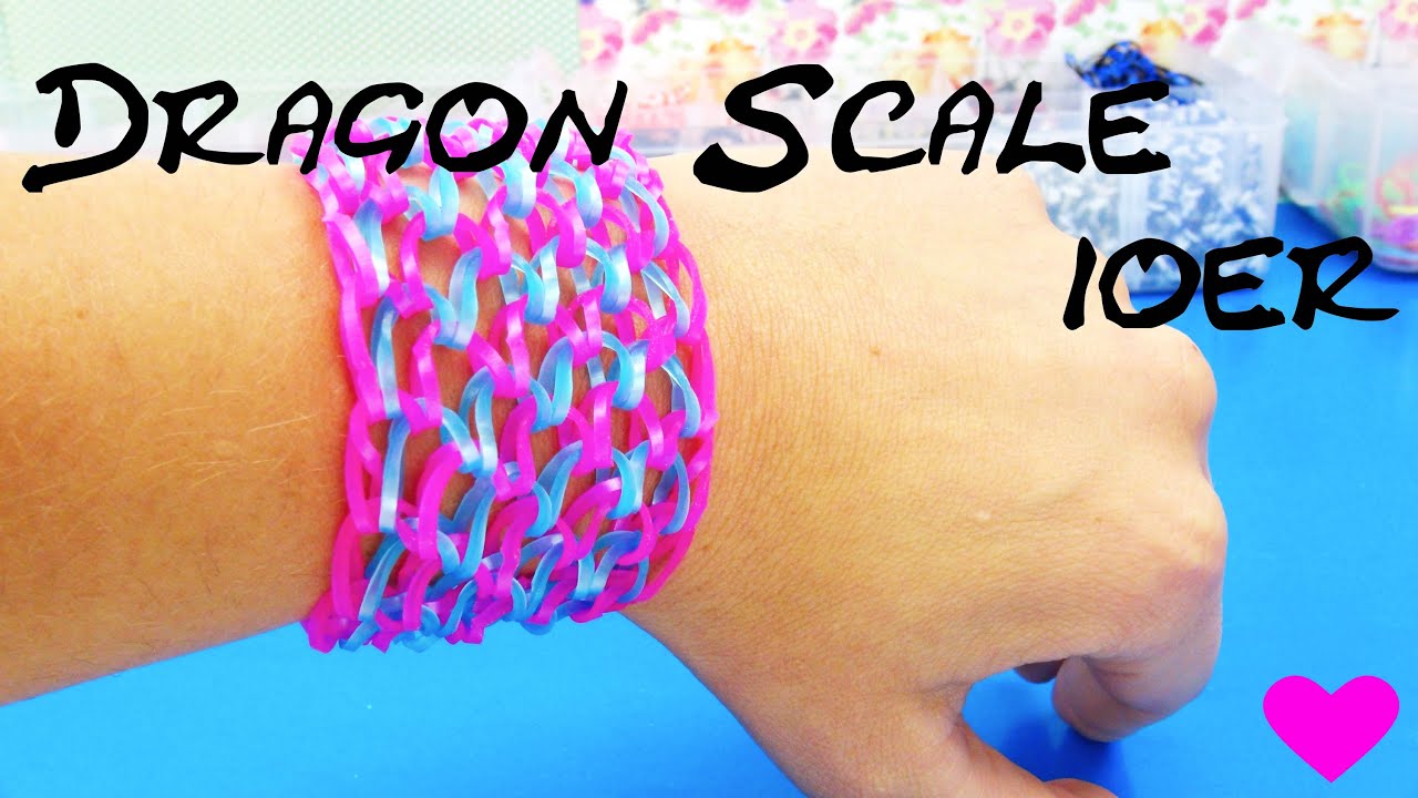 Dragon Scale Rainbow Loom deutsch 10er Drachenschuppen Armband mit KAMM Tutorial | deutsch