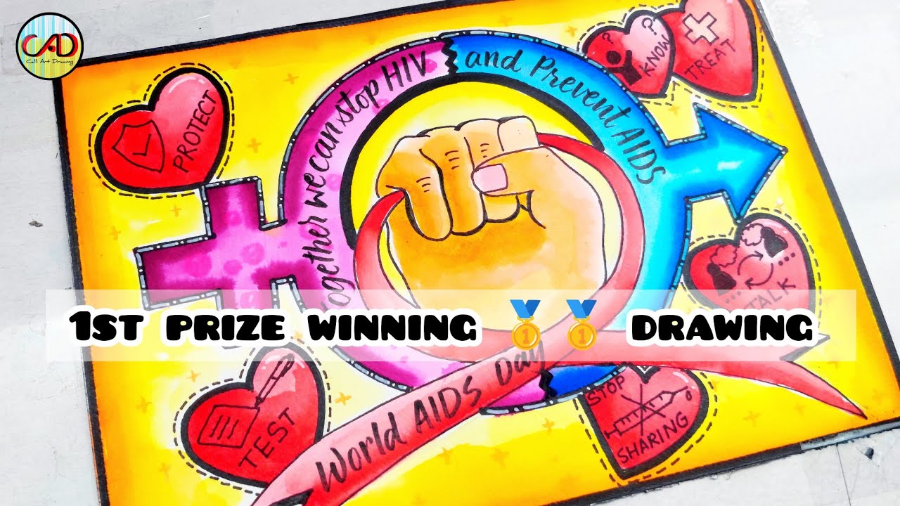 World Aids Day Drawing | World Aids Day Poster | Aids Awareness Poster | Aids Awareness Drawing