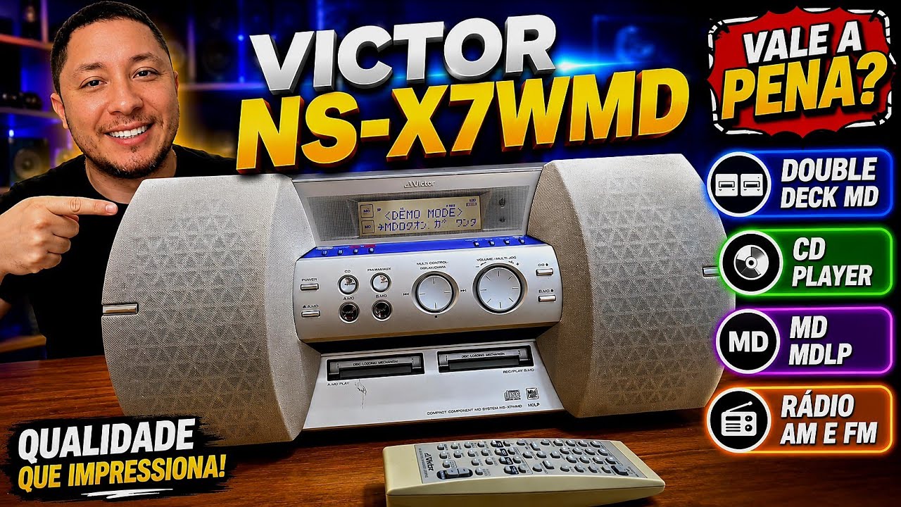 RAR&Iacute;SSIMO VICTOR NS-X7WMD SISTEMA DE SOM COMPACTO DOUBLE DECK MD