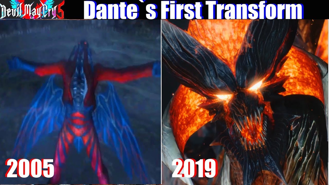 Dante First Devil Trigger vs Sin DT Transformation (DMC3 vs DMC5 ) - Devil May Cry 5 2019