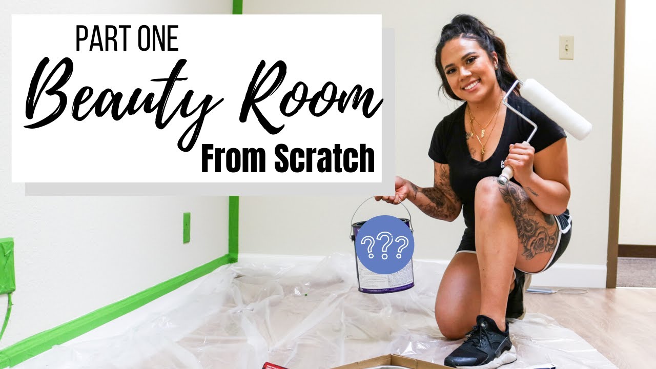 BEAUTY ROOM FROM SCRATCH | PART ONE | DIY PAINTING **YOU WON'T BELIEVE WHAT COLOR I CHOSE!!**