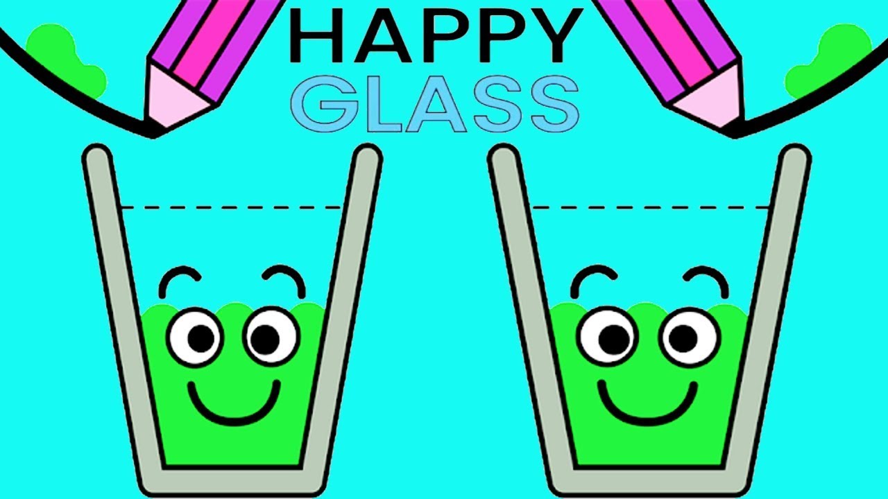 Happy Glass - Gameplay Walkthrough Part 1 Level 1- 38 - DRAW A LINE TO FILL THE GLASS