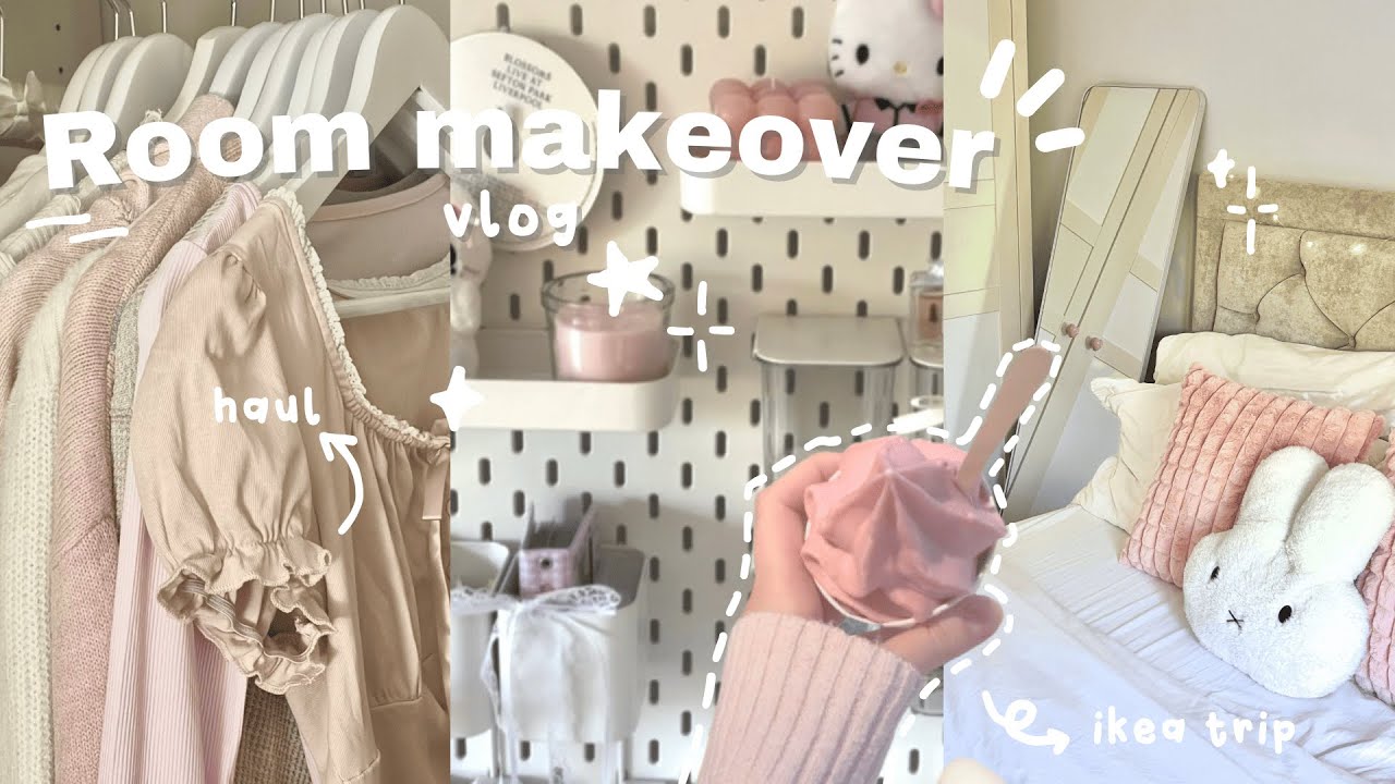 Aesthetic pinterest inspired room makeover 🛒🤍 ikea trip, haul, pegboard decorating