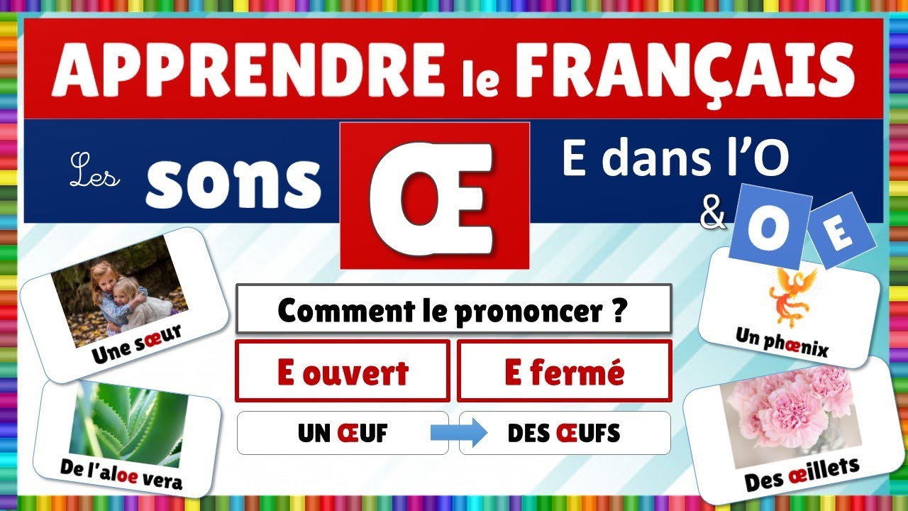 Les sons O E et Œ (E dans l'O)