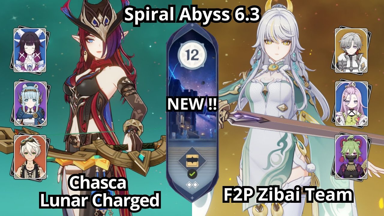 NEW! C0 Zibai Lunar Crystallize & C0 Chasca Lunar Charged - Spiral Abyss Floor 12 Genshin Impact 6.3