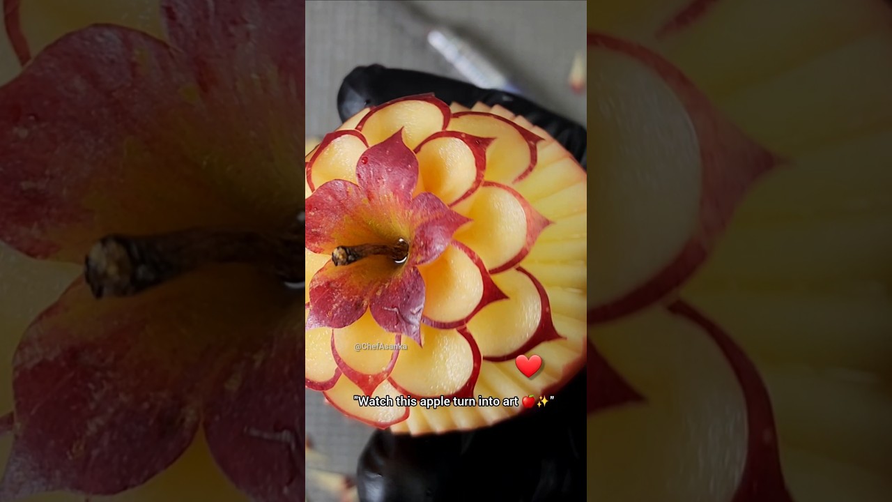 Next-LEVEL Apple Carving 🍎😲 | ඇපල් ආට් | So satisfying to watch! 🔪 #fruitcarving #shorts