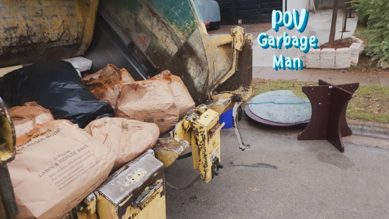 Heavy Manual Collection Yard Waste POV | Garbage Man - 4K Full UHD