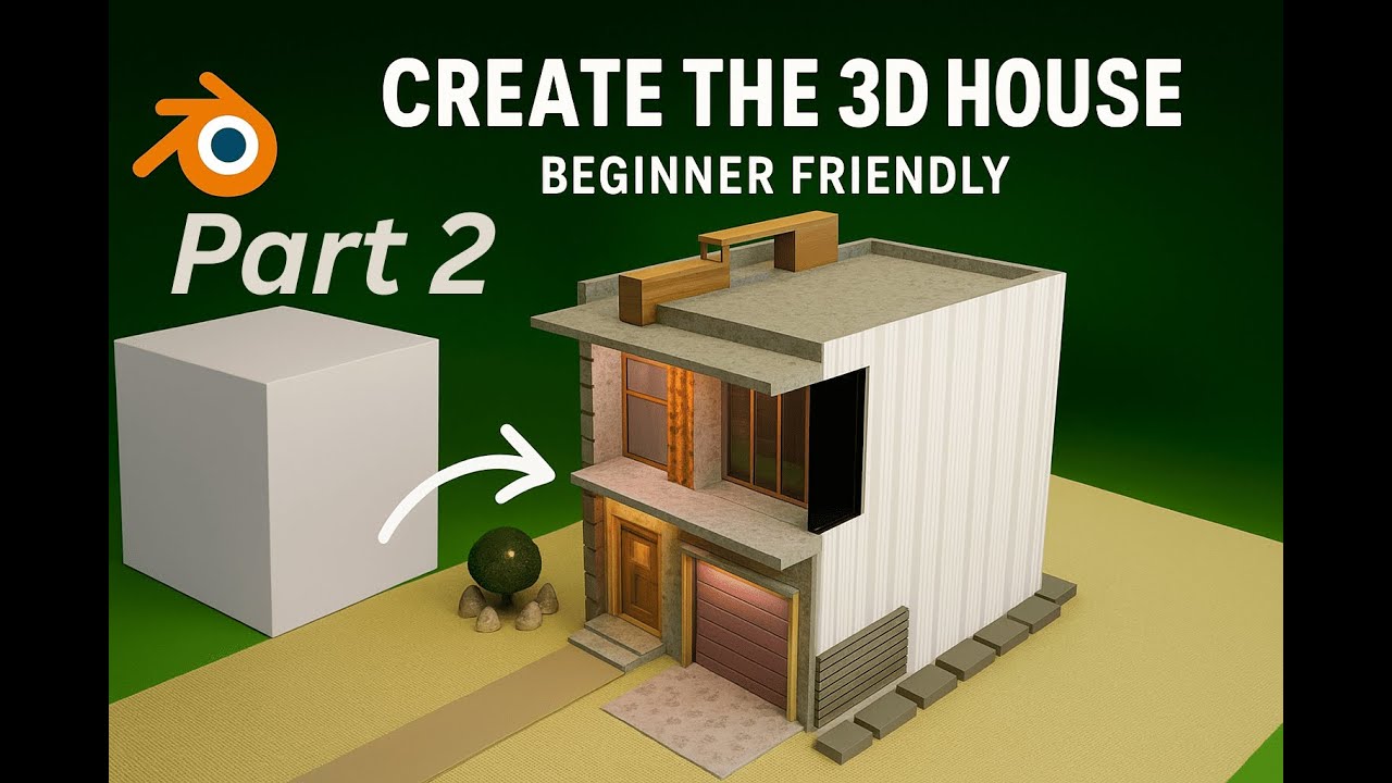 Blender Tutorial: Build a 3D House from a Cube (Beginner Friendly) part 2