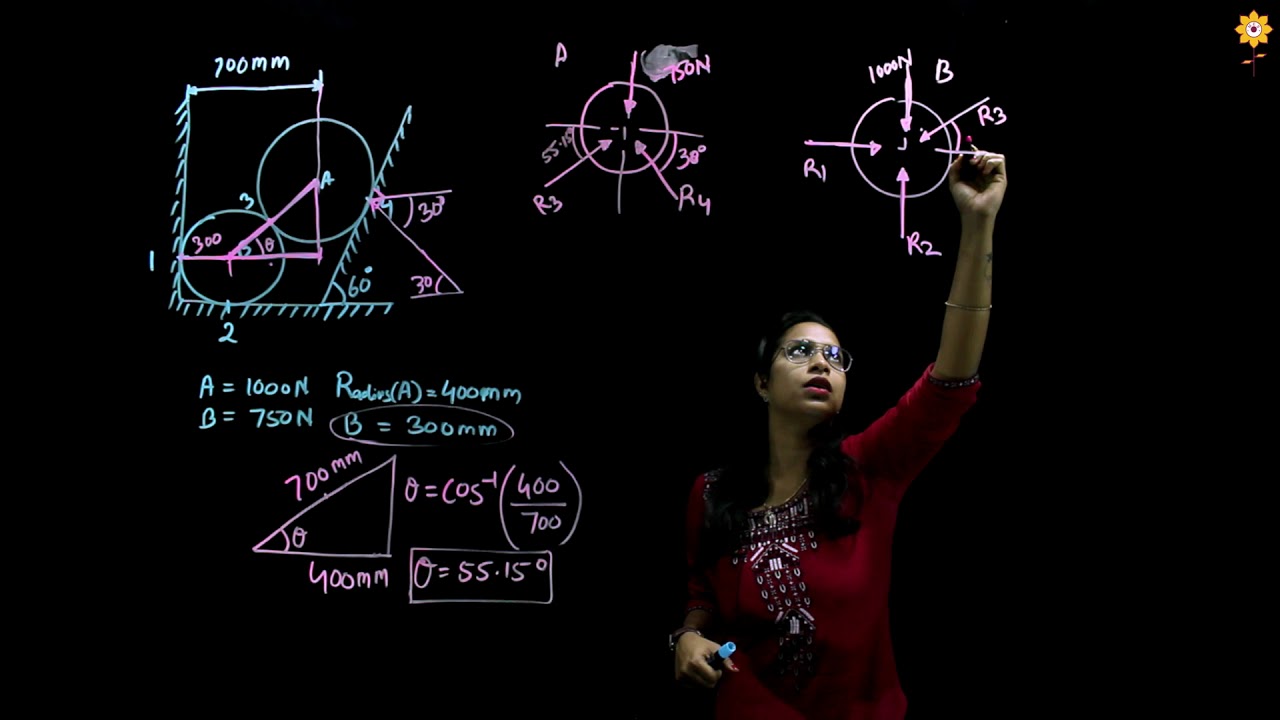 Engineering Mechanics | Equilibrium in Connecting Bodies | Problem 5 | #18 | Prof. Sonali P