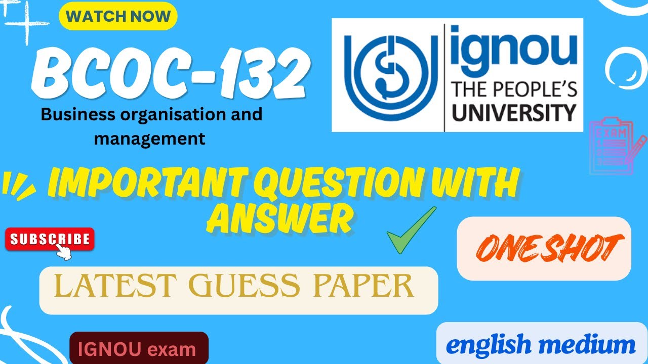 BCOC-132 most important questions and answers||for exam || #ignou #bcoc132 #bcoc #importantquestion