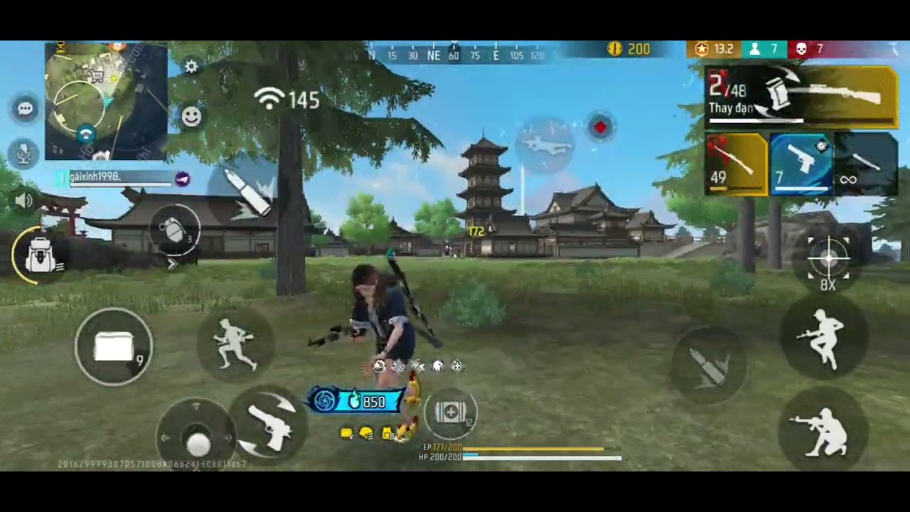 Cầm 2 khẩu k98 bắn li&ecirc;n thanh #freefire 