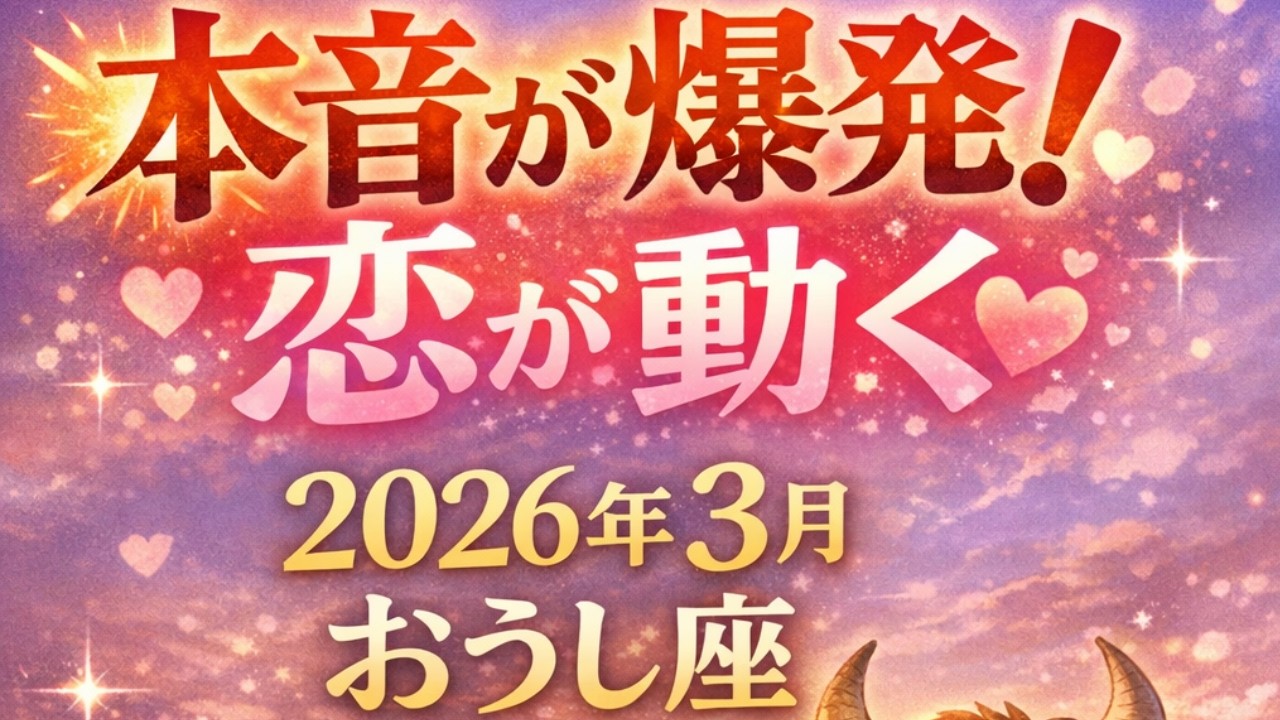 【牡牛座】2026年3月おうし座恋愛運「本音が爆発‼️恋が動く」