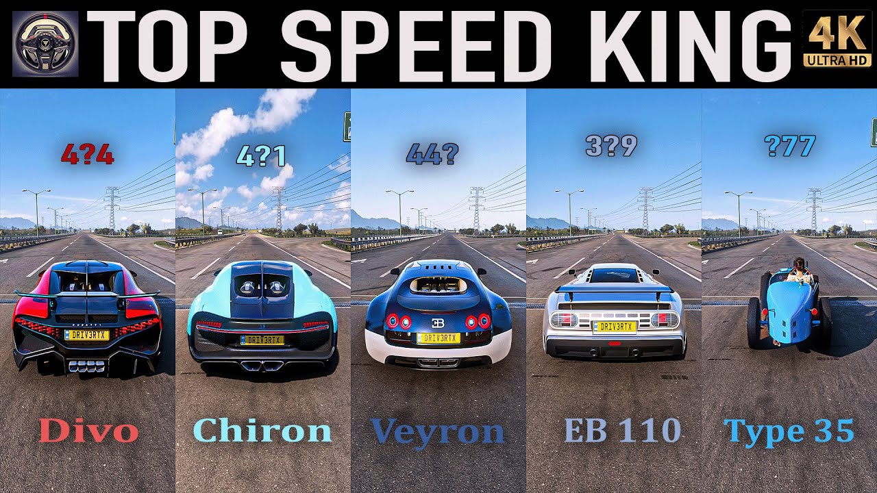 Every Bugatti Tested – Ultimate Top Speed Showdown befor Forza Horizon 6!