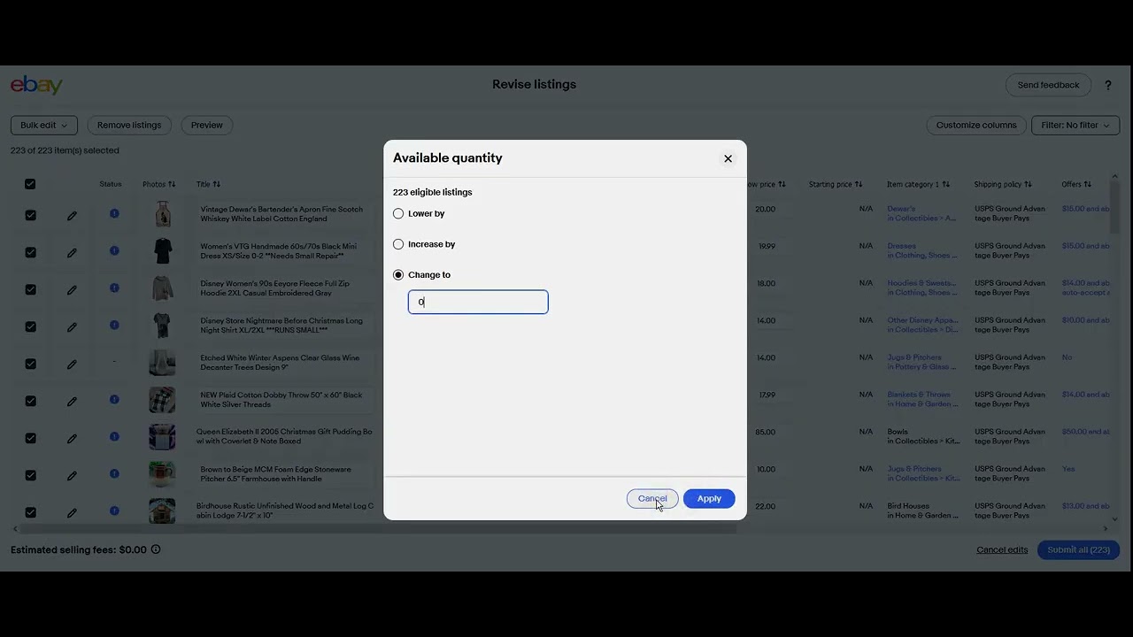 How to Keep eBay Listings Active with Zero Quantity