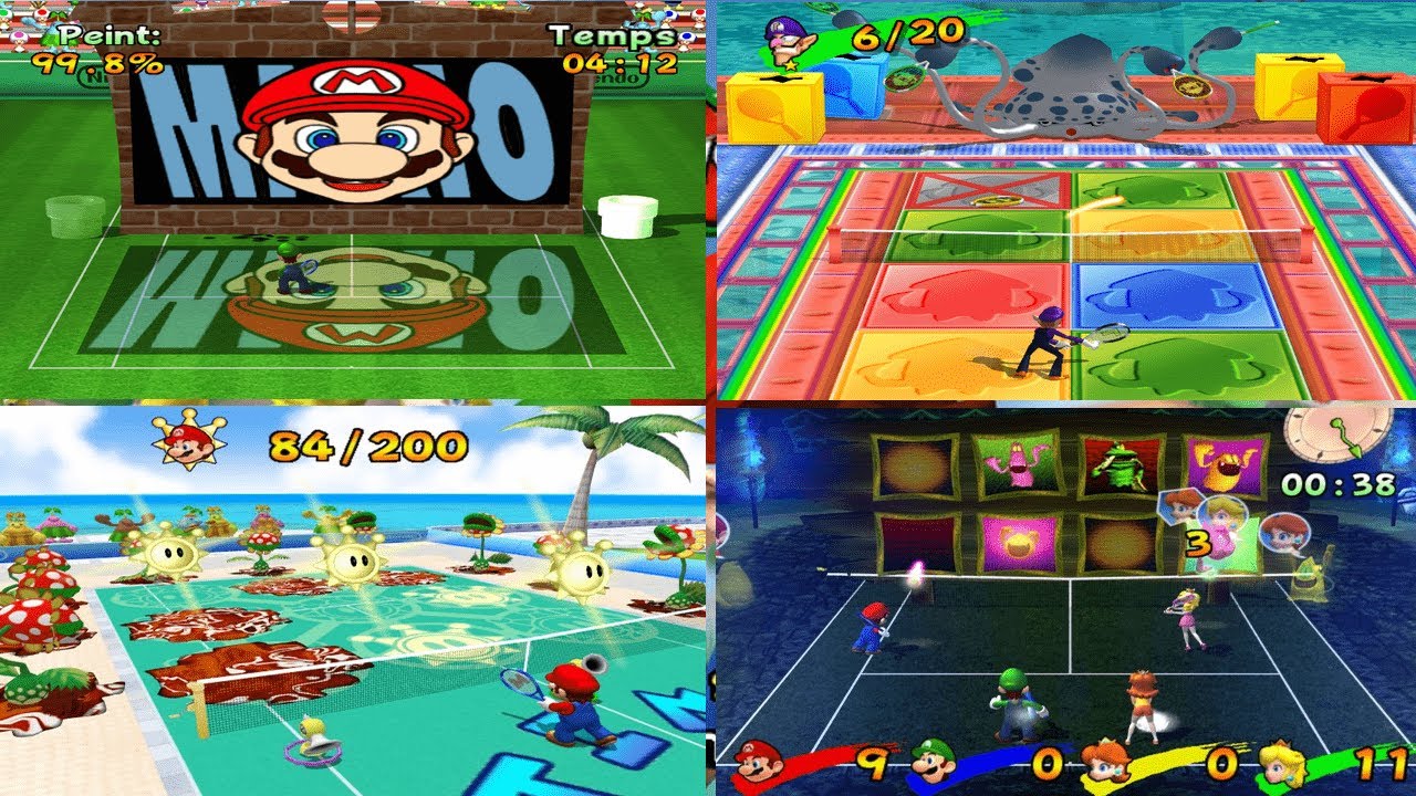 Mario Power Tennis - All Minigames