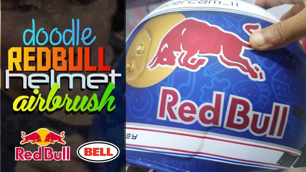 How to Custom Paint a Bell Helmet with Red Bull Design | DIY Helmet Customization Tutorial