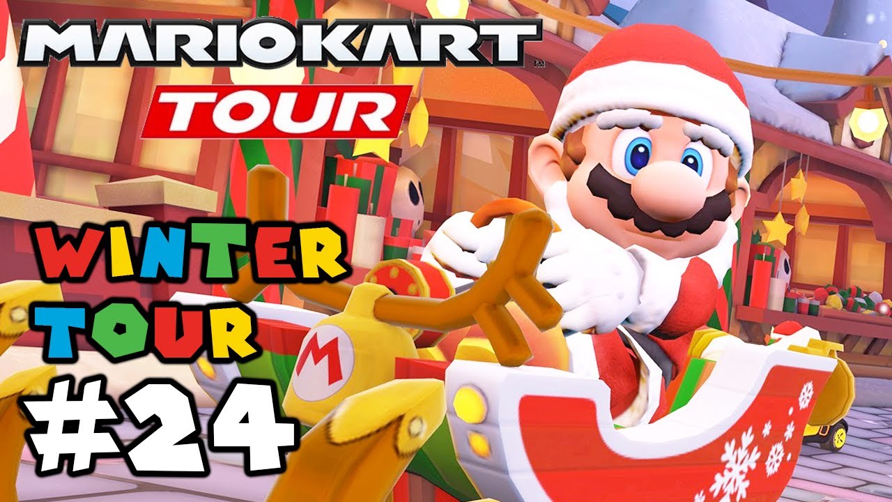 Mario Kart Tour: Winter Tour - How to hit a Festival Tree?? Gameplay Walkthrough Part 24