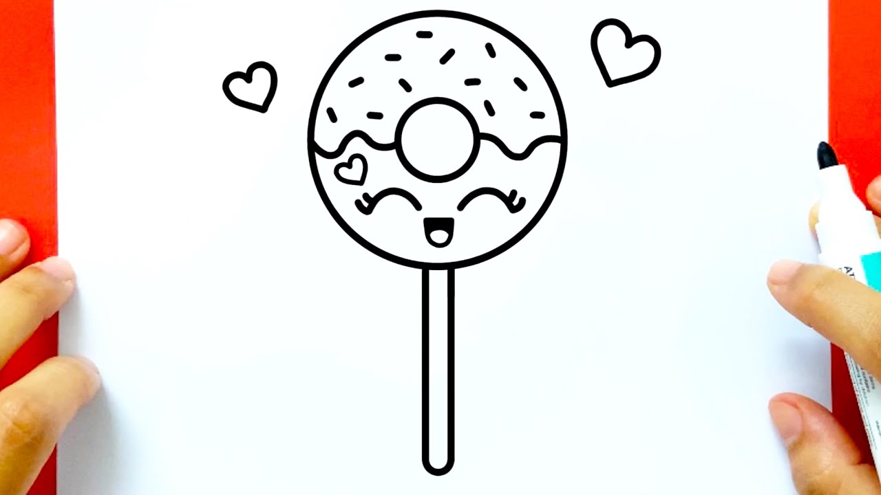 كيف ترسم مصاصة / رسم سهل / تعليم الرسم خطوة بخطوة How to draw a cute lollipop