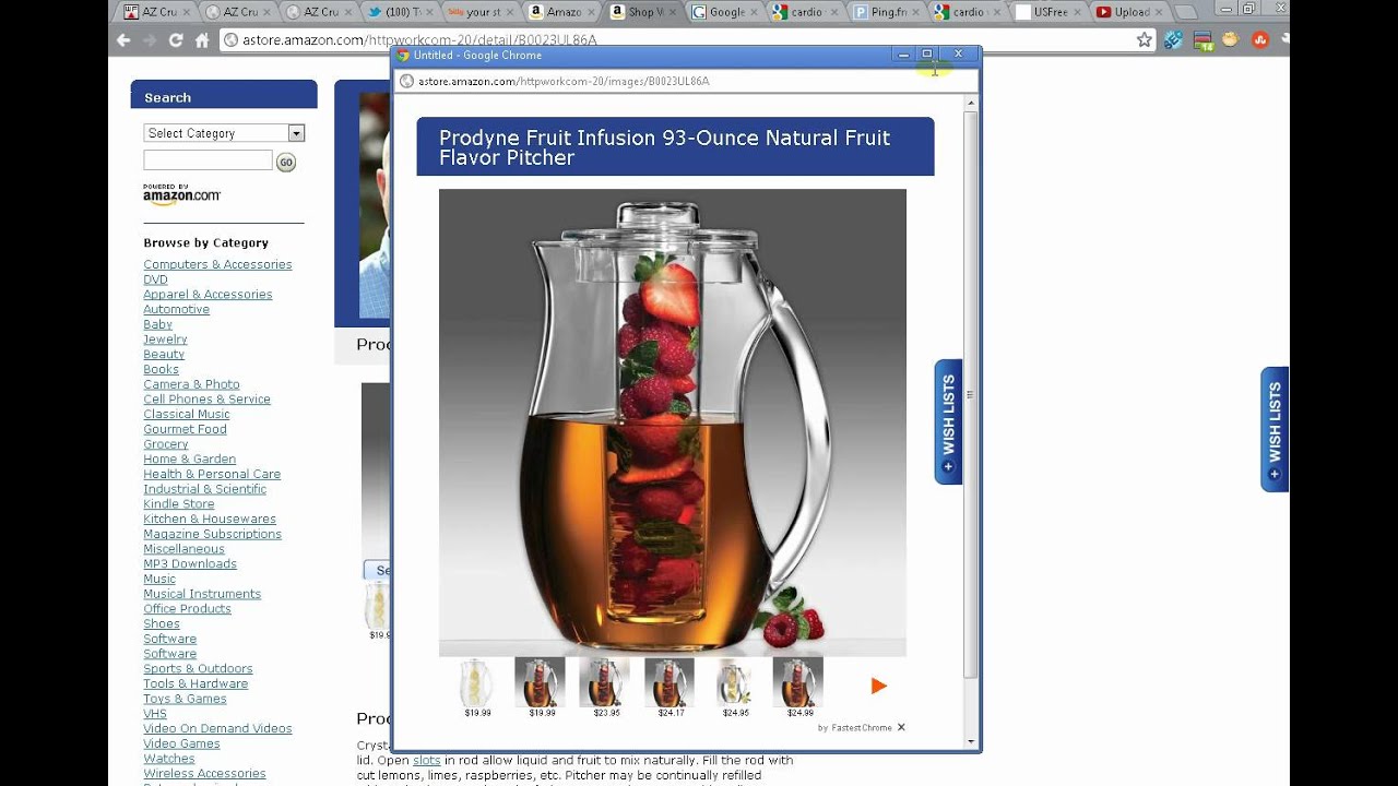 Prodyne Fruit Infusion 93-Ounce Natural Fruit Flavor Pitcher