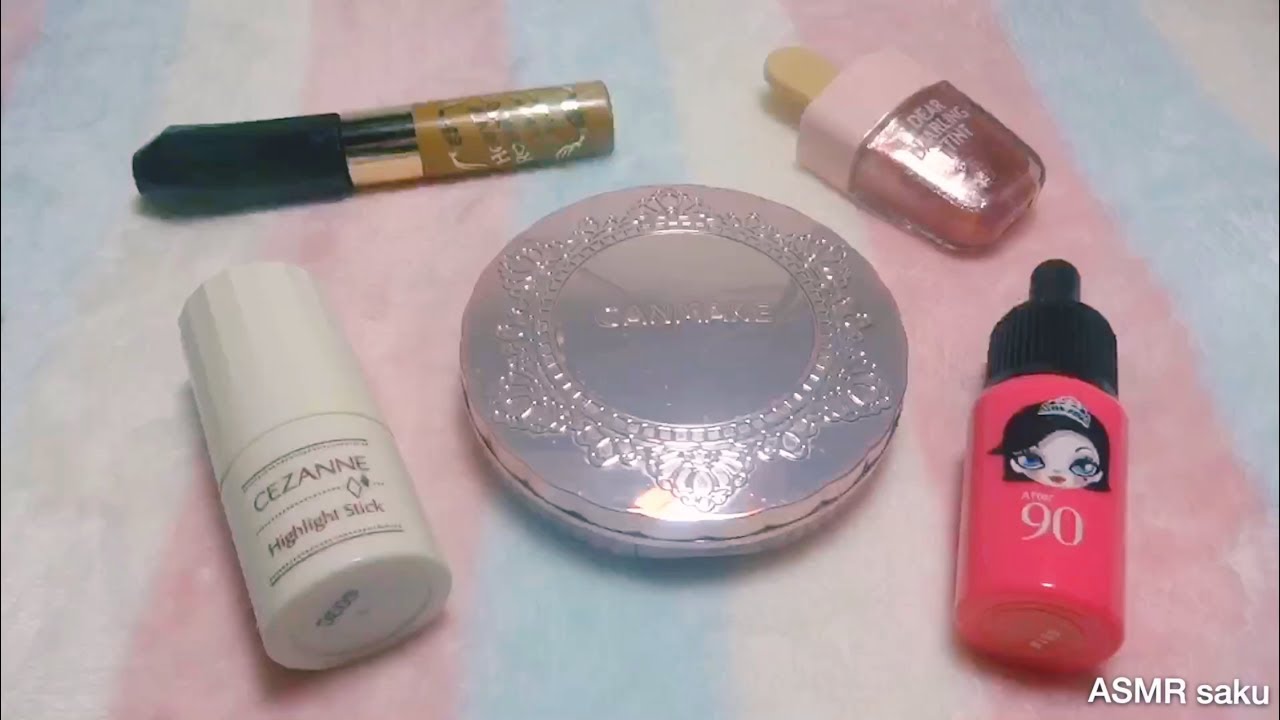 【ASMR】メイク道具をネイルタッピング&耳かき／Nail Tapping & Earpick【音フェチ】