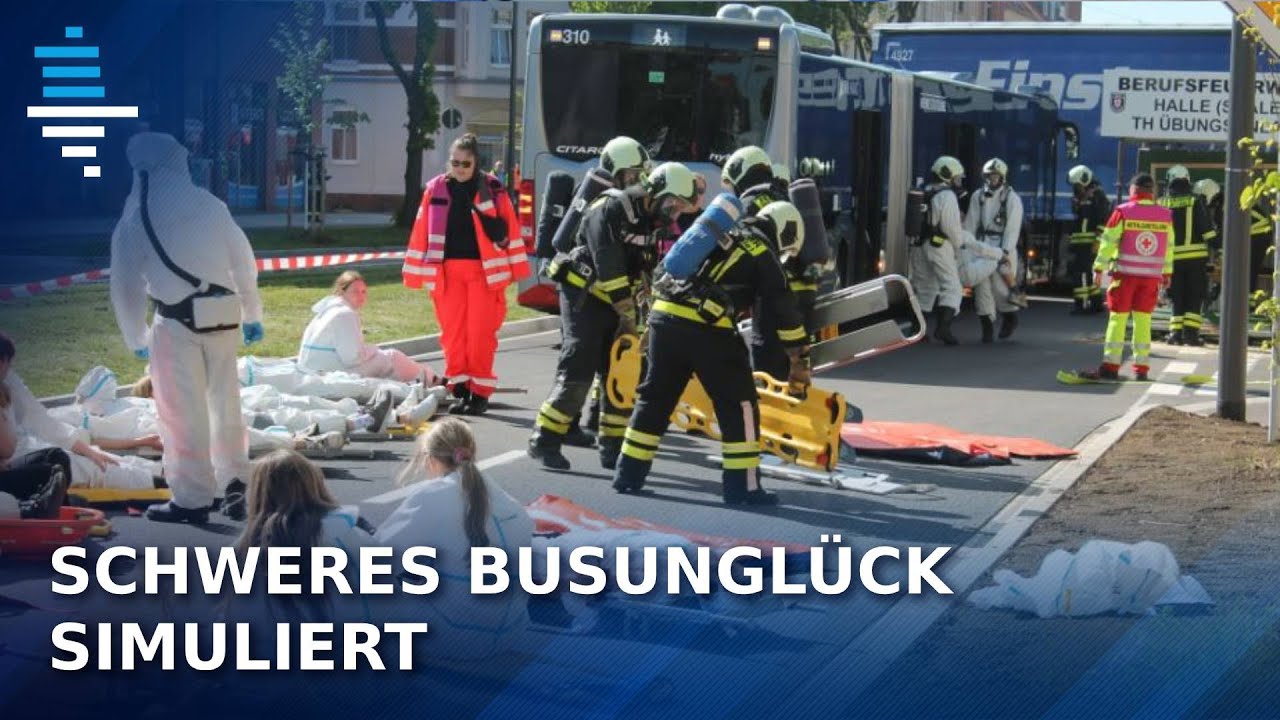 Feuerwehr Großübung in Halle