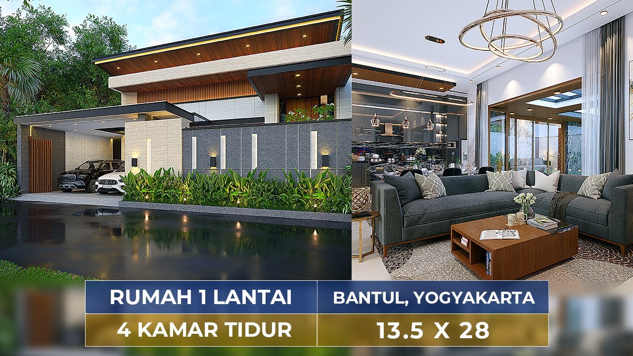 RUMAH IDAMAN UNTUK PASANGAN MUDA!! DESAIN RUMAH STYLE MODERN TROPIS DI YOGYAKARTA! - JASA DESAIN