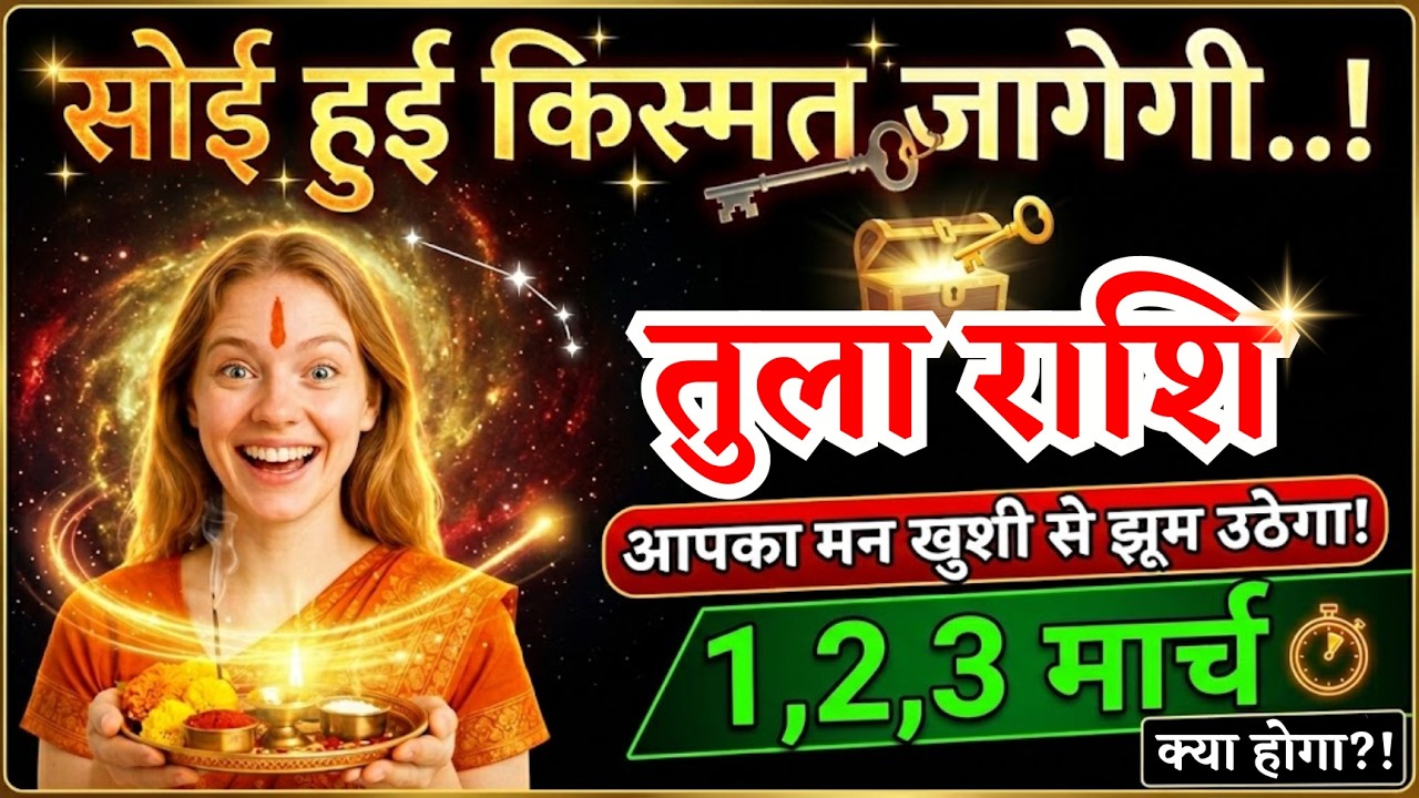 1, 2, 3 मार्च, तुला राशि वालों सोई हुई किस्मत जागेगी, Tula Rashi