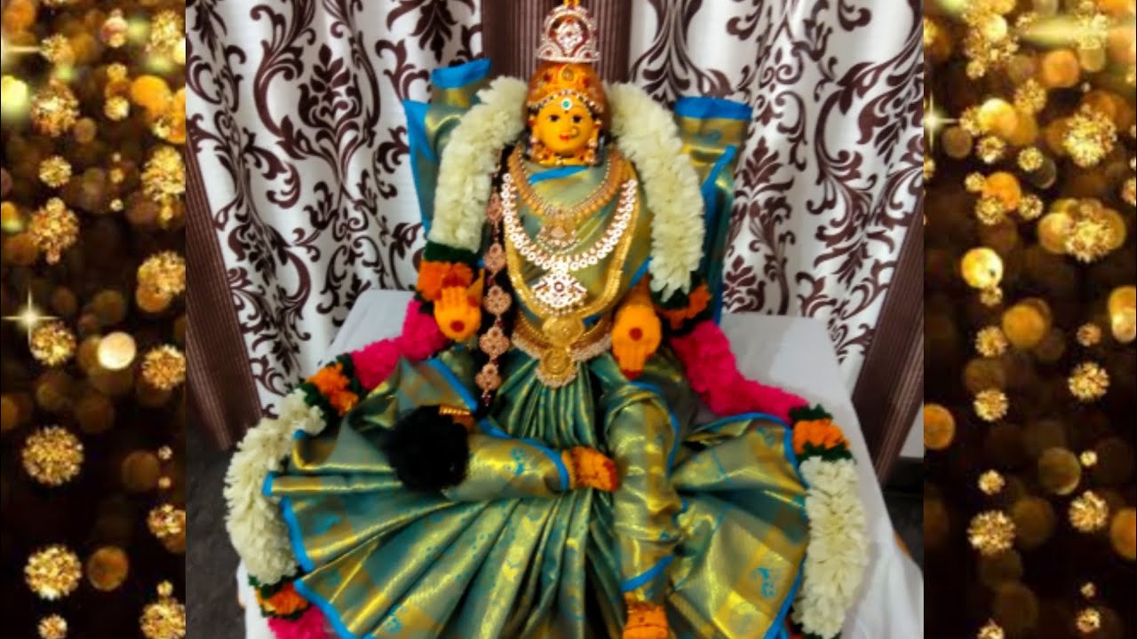 Quick and easy Varamahalakshmi saree draping 2020 / Varamahalakshmi saree decoration/Teju's kitchen