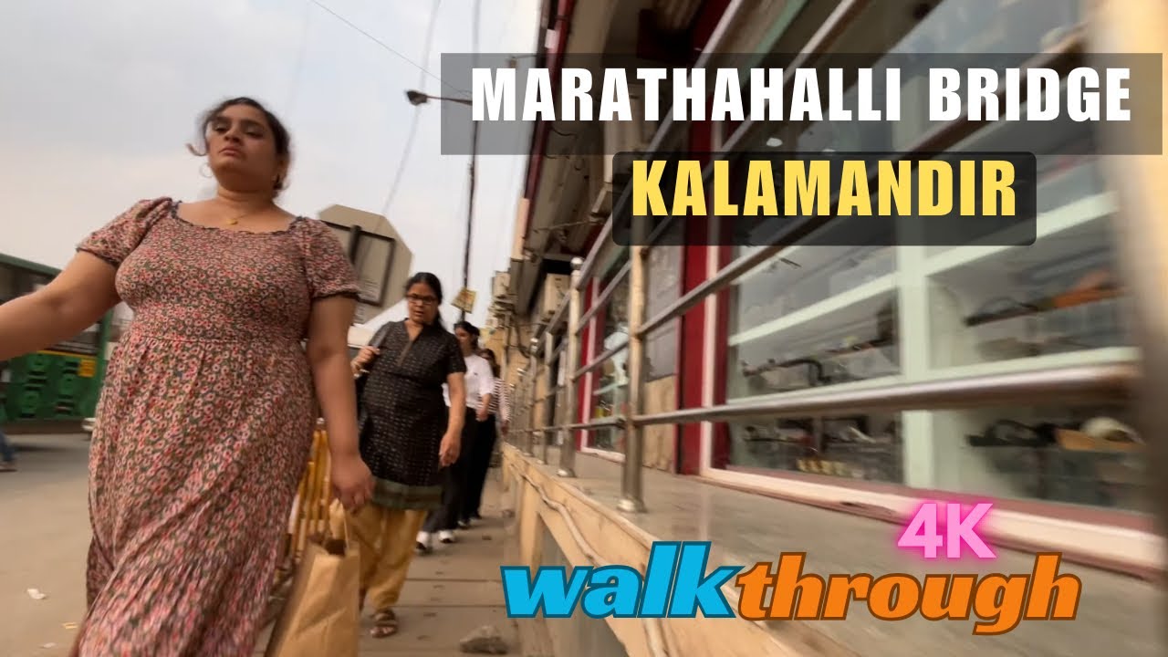 [4K] Marathahalli bridge to Kalamandir #marathahalli #bangalore #citywalk #streetlife