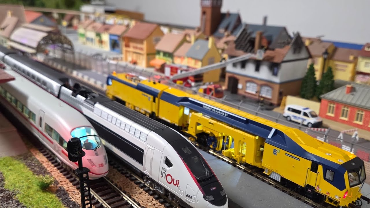 Réseau Trains électrique vue d'ensemble en cours #modélisme #tgv #trains #hogauge #hoscale #hobby