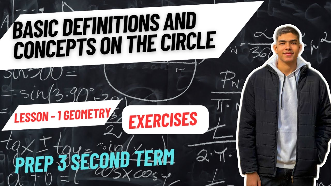 Exercises on basic definitions and concepts on the circle || prep 3 || geometry ||lesson 1 || part 1