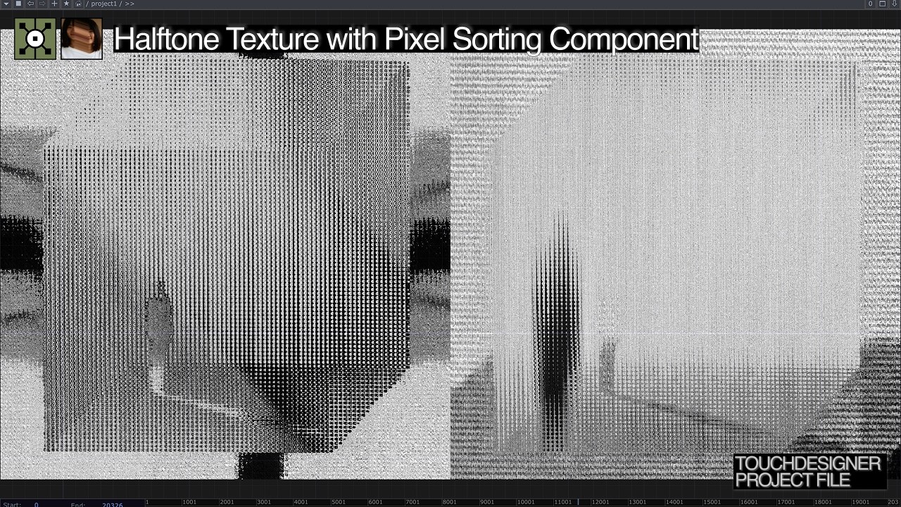 halftone texture with pixel sorting component | project file