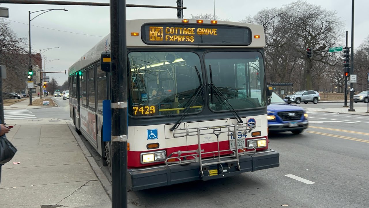 CTA Bus Ride X4 Cottage Grove Express From 51st Street To Madison CTA New Flyer D40LF 2007 #1294