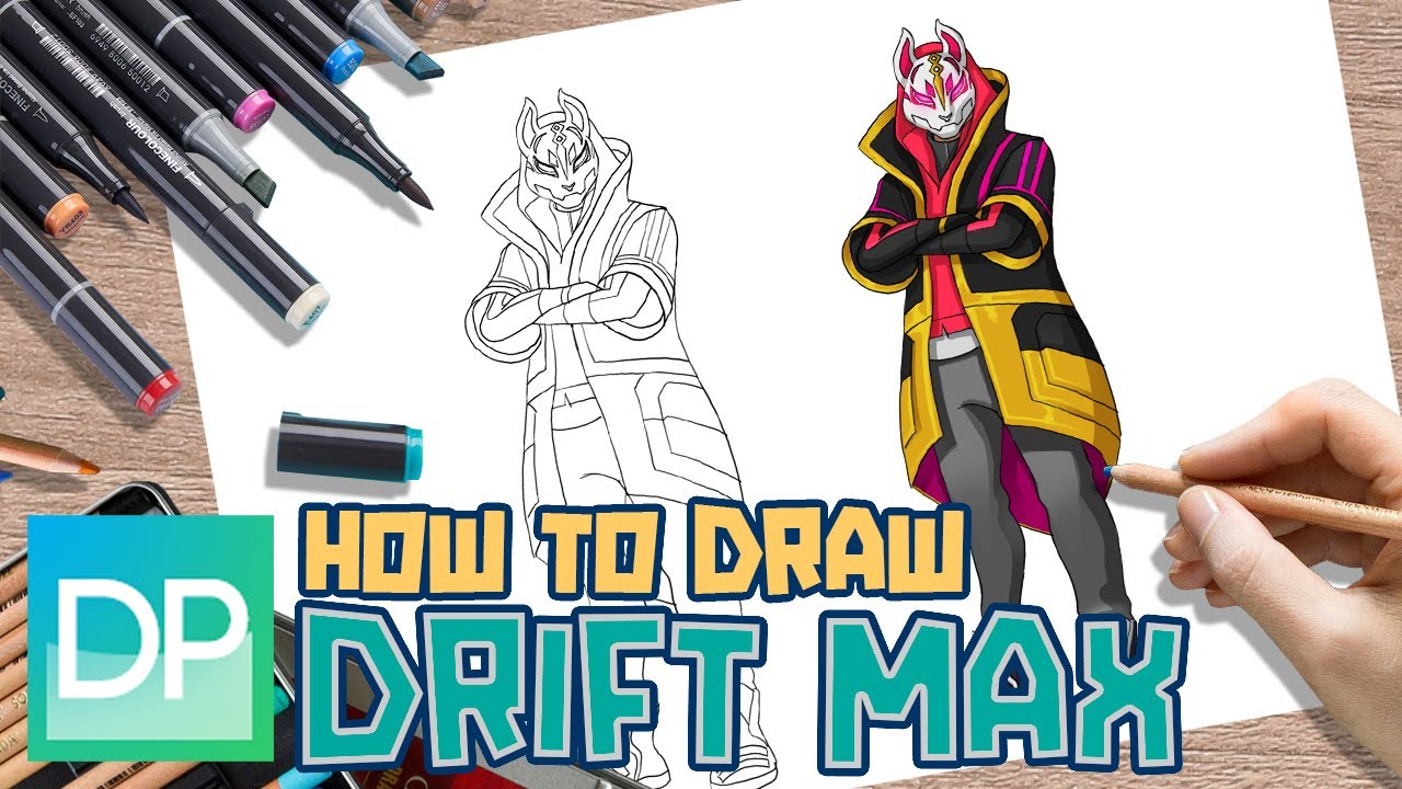 [DRAWPEDIA] HOW TO DRAW DRIFT MAX from FORTNITE - STEP BY STEP DRAWING TUTORIAL