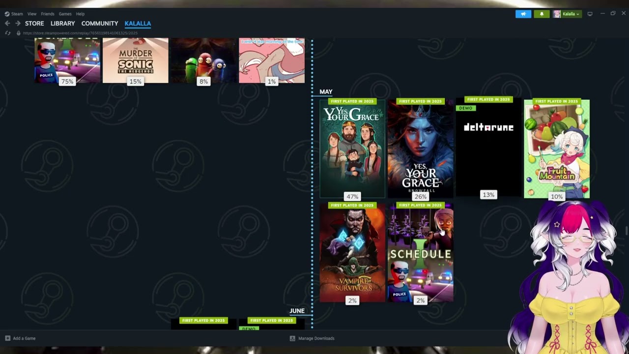 Сколько игр я сыграла в 2025 году! [Калалла, VTuber-блогер из туманности]