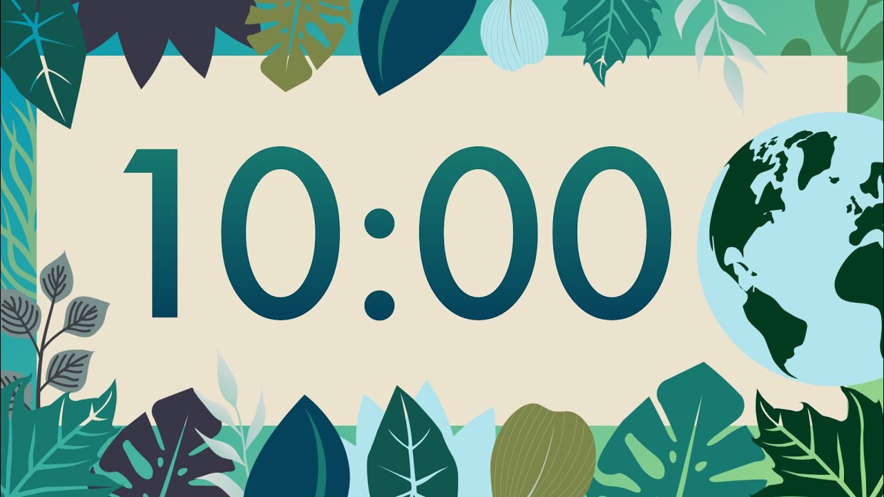 10 Minute Cute Earth Day Classroom Timer (No Music, Piano Alarm at End)