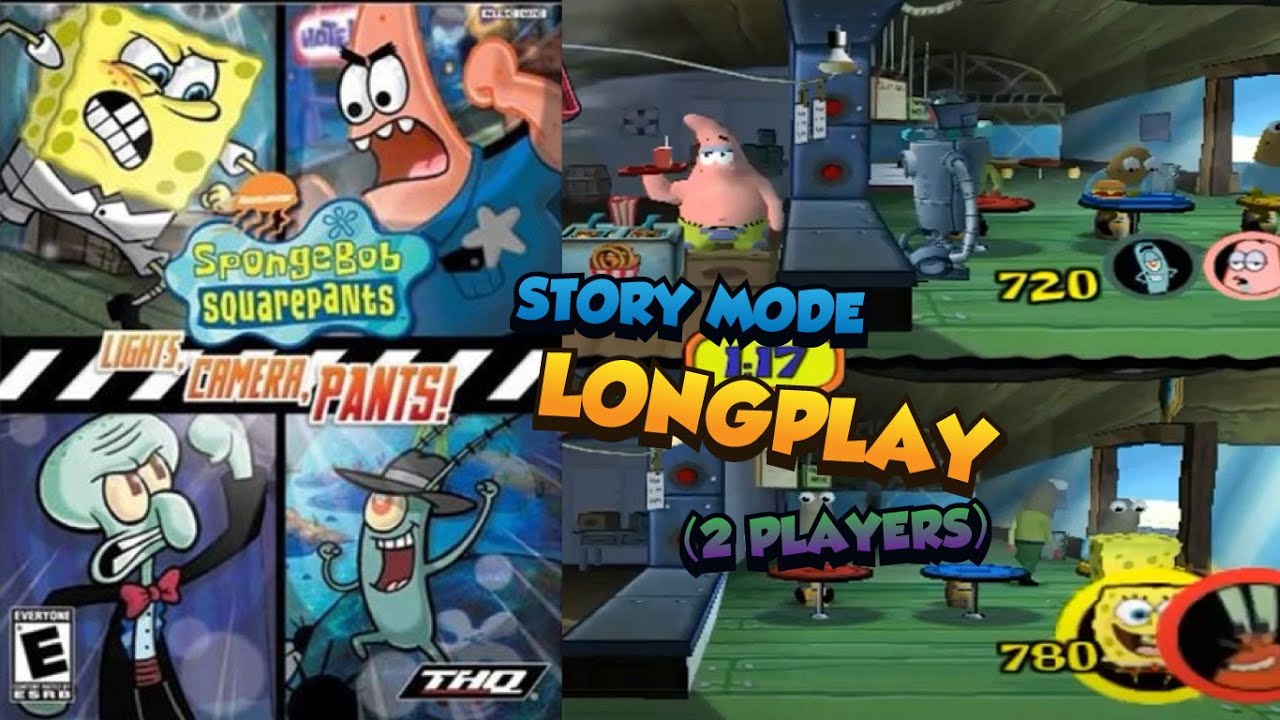 SpongeBob. Lights, Camera, Pants! 2 Players, LongPlay (Bronze History)